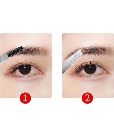 Slant Tip Tweezer Double Stainless Steel Eyebrow Remover with Brush Multipurpose Makeup Tool Precision Clamping - Buy Online on GoSupps.com