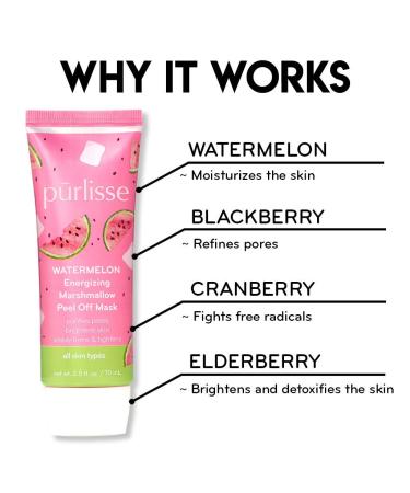 Buy Purlisse Watermelon Energizing Marshmallow Peel Off Mask 2.5 fl oz | Hydrating Skin Care - Buy Online on GoSupps.com