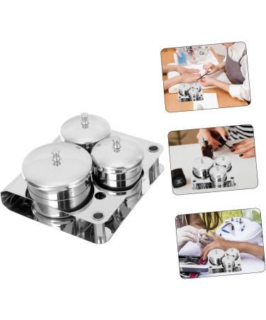 FOMIYES 5 Sets Nail Art Storage Jar Container with Lid Metal Bracket Manicure Cup Dappen Dish Cup Mini Nail Polish Kit U as Acrilicas Metal Holder Metal Stand Liquid Stainless Steel Tool - Buy Online on GoSupps.com