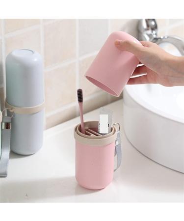 Digjobk Portable Toothbrush Cup - Eco-Friendly Wheat Straw Travel Holder Pink Bathroom Tool & Toothpaste Mug (20.8*7.8 cm) - Buy Online on GoSupps.com