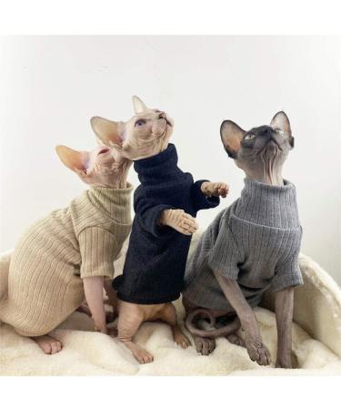 NELIT Sphynx Cat Clothes Cashmere Turtleneck Sweater Hairness Cat Clothes-black_S black S - Buy Online on GoSupps.com