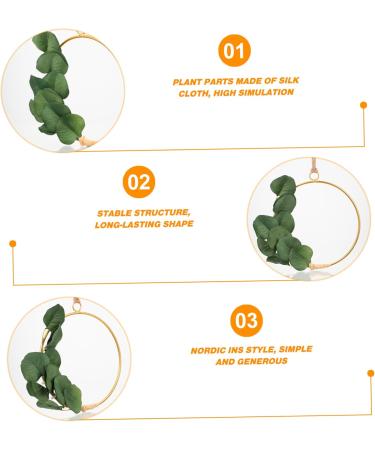 Alipis Wrought Iron Gate Hanging Wreath Decor Eucalyptus Hoop Wreath Valentine's Day Garland Household Green 20x20cm - Buy Online on GoSupps.com