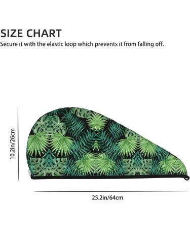 Transparent Palm Leaf Coral Velvet Hair Cap | Quick-Dry Towel Wrap for Travel & Home - Unisex Design - Buy Online on GoSupps.com