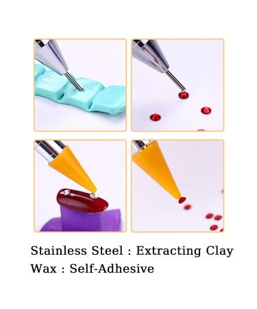 Rhinestone Picker Tool Set 2-Piece Wax Tip Applicators for Easy Gem Placement | Black & White Rhinestone Wax Pencil - Buy Online on GoSupps.com