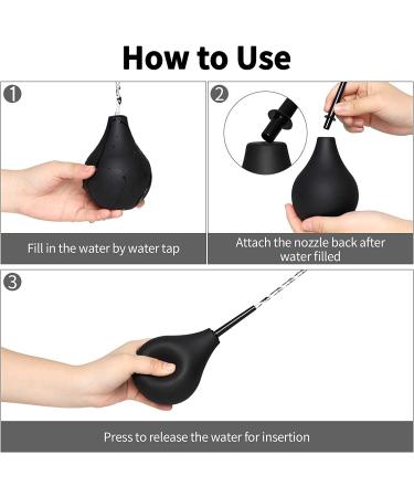 Melao Enema Bulb 224ML (Black) - Reusable Anal Douche for Men and Women with Soft Nozzle - Buy Online on GoSupps.com