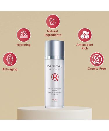 Radical Skincare Youth Infusion Serum - Even Skin Tone Reduce Fine Lines & Wrinkles Hydrates for All Skin Types - Paraben & Cruelty Free (1 oz - Buy Online on GoSupps.com