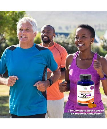 C60live C60 Complete with Black Seed Oil & Curcumin | Antioxidant Supplement for Longevity & Cognitive Function | 150 Gel Capsules - Buy Online on GoSupps.com