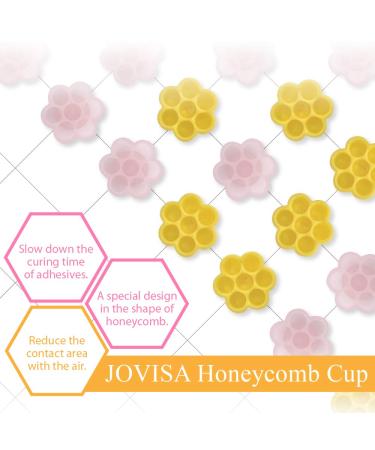 JOVISA Eyelash Extension Glue Holder Honeycomb Cup 100pcs - Yellow - Buy Online on GoSupps.com
