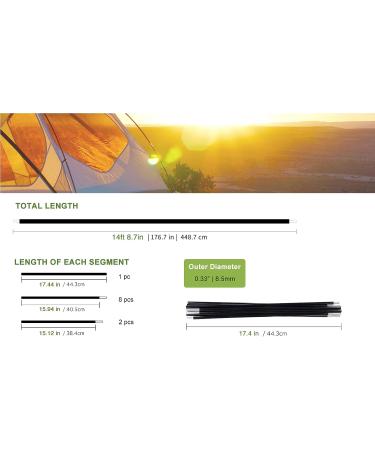 BRILLIANCE4U 14ft 8.7in Pre-Assembled Aluminum Tent Pole Replacement - 7001 T6 Heated Tent Rod - Buy Online on GoSupps.com