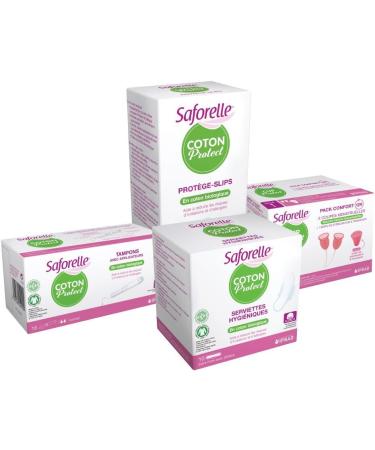 Saforelle Cotton Protect Organic Cotton Applicators | Buy 2 x 16 Normal Tampons for Gentle Eco-Friendly Protection Ship Worldwide - Buy Online on GoSupps.com
