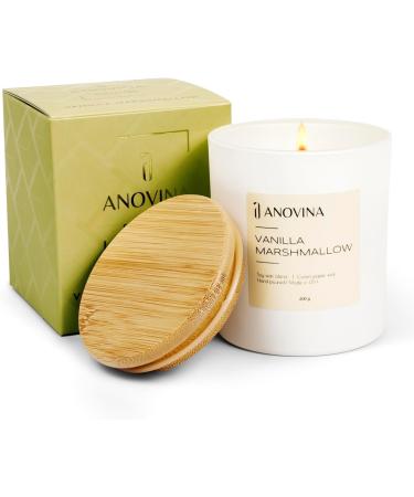 Anovina Vanilla Scented Candle Gift Box | Non-Toxic Hand Poured Candles in Glass Jar | Perfect Scented Gift for Mom | USA Made Vanilla Marshmallow Aroma - Buy Online on GoSupps.com