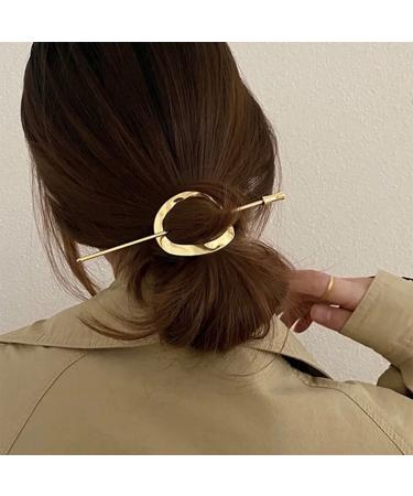 Brinie Gold Hair Bun Cuff Sticks - Vintage Hair Holder & Pins for Women and Girls (2 Pack) - Buy Online on GoSupps.com