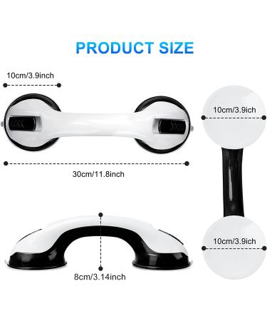 Shower Handle 2 Pack 12 inch Grab Bars for Bathroom Shower Handle with Strong Hold Suction Cup Grip Grab in Bathroom Bath Handle Grab Bars for Bathroom Safety Grab Bar Black 2 Pack Black - Buy Online on GoSupps.com