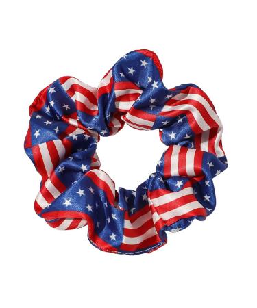 Cute Satin Hair Scrunchies Set - 6 Colors, American Flag Theme - Buy Online on GoSupps.com