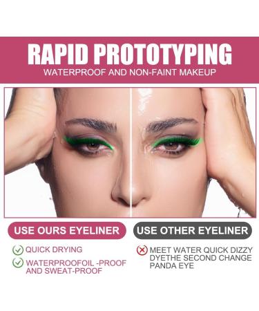 Aomig Matte Felt Tip Liquid Eyeliner Pen Waterproof Long Lasting Smudgeproof Pencil for All Eye Shapes 10 Green - Buy Online on GoSupps.com