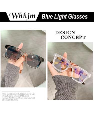 Buy Square Blue Light Glasses for Men & Women - Fashionable Rectangle Computer Eyewear for Anti Eyestrain & Headache Relief - 01 Black 48mm - Buy Online on GoSupps.com