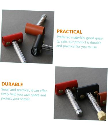 Crilstyleo Men's Razor Accessories - Durable Leather Cover & Protective Shell for Manual Razors | Smooth Shaving | 2-Piece Set - Buy Online on GoSupps.com