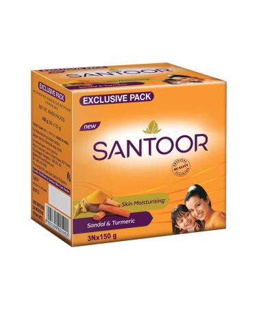 Santoor Sandal and Turmeric Soap - 3x150gm
