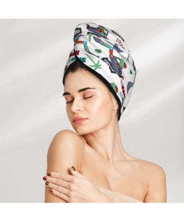 Hair Towel Wrap - Quick Drying Turban with Button Dinosaur On Excavator Design - Buy Online on GoSupps.com