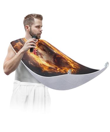 Pineapple With Glasses Headset Beard Bib Apron Beard Hair Catcher for Men Shaving Fathers Day Anniversary Christmas Gifts for Dad Husband Beard Bib with 2 Suction Cups