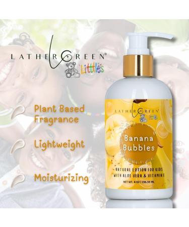 Lather Green Kids Body Lotion Plant Based Gentle Moisturizer with Shea Butter Safe for Sensitive Skin Banana Bubbles 3 Pack (8 oz Each) - Buy Online on GoSupps.com