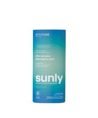 ATTITUDE After Sun Care Stick EWG Verified Plastic-Free Soothes and Hydrates Vegan and Mineral Based Formula Mint and Cucumber 2 Fl Oz