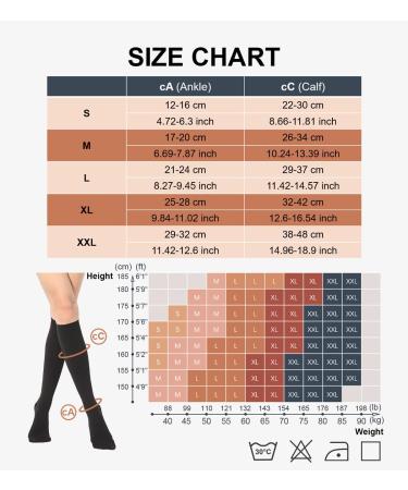 Buy Medical Compression Stockings for Men & Women - 20-30 mmHg Class 2 Closed Toe Graded Support for Varicose Veins & Edema - XL/2X Black - Buy Online on GoSupps.com