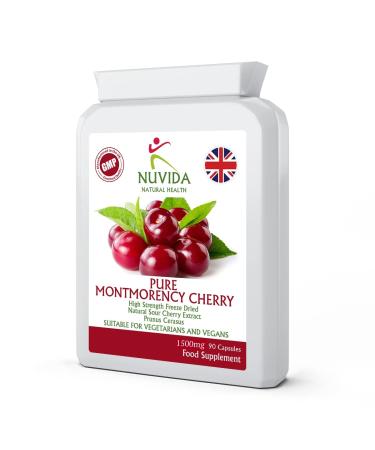 Montmorency Cherry Capsules / 90 x 1500mg / High Strength Cherry Supplement / Vegan and Vegetarian Friendly