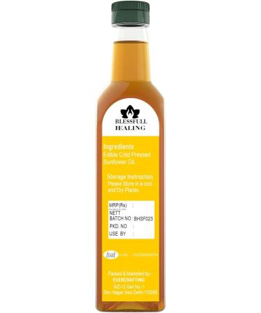 Blessfull Healing Cold Pressed Sunflower Oil for Healthy Cooking Skin Glow 250 ml / 8.45 fl oz Pack of 1 - Buy Online on GoSupps.com