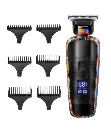 Hair Clippers for Men Digital Display Professional Men's Barber Pusher Hair Clipper Reciprocating Random Graffiti Pattern Electric Men's Barber