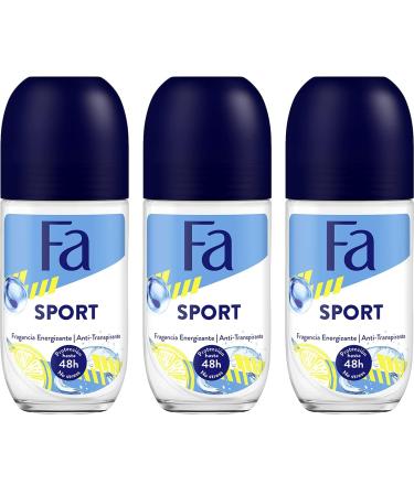 Fa Deodorant 1.7 Ounce Roll-On Sport (50ml) (3 Pack) - Buy Online on GoSupps.com