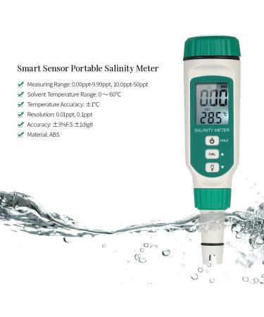 Portable Soil ph Meter Handheld ATC Salinometer Halometer Salt Gauge Meter for Salt Water Pool Food Salt Aquarium Tester - Buy Online on GoSupps.com