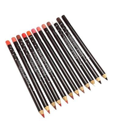 Allbesta 12 Colors Waterproof Lip Liner Pencil Dark Red Brown Lipstick Lip Contour
