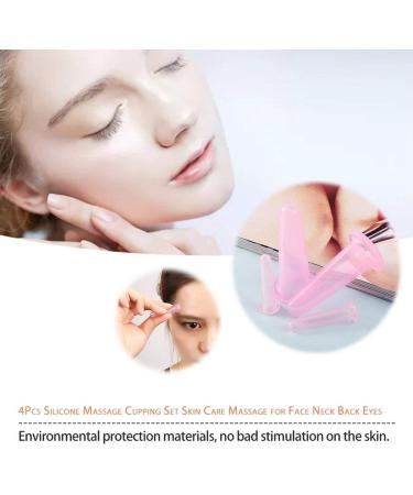 Silicone Cupping Massage Set - 2 Face Cups & 2 Mini Cups for Skin Care Neck and Back (Pink) - Enhance Your Massage Experience - Buy Online on GoSupps.com