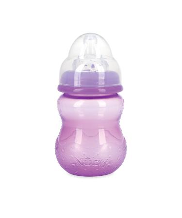 Nuby 3 Pack Non-Drip 8oz Wide Neck Bottles, Soft Silicone Nipples, BPA Free - Aqua/Pink/Purple - 0+ Months - Buy Online on GoSupps.com