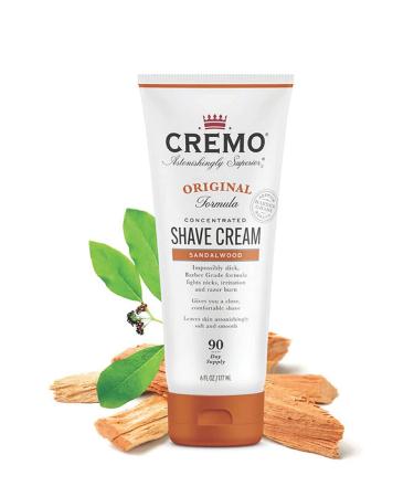 Cremo Sandalwood Shave Cream 6 fl oz - Original Formula for Smooth Shaving - Buy Online on GoSupps.com