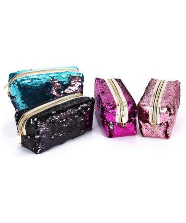 Jawseu Glitter Glossy Black Sequin Pencil Case & Makeup Bag - Big Capacity Travel Wallet for Girls & Women - Buy Online on GoSupps.com