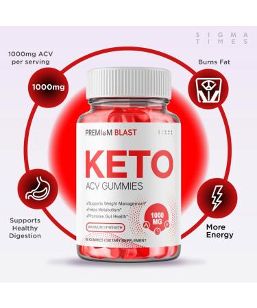 Premium Blast Keto ACV Gummies for Weight Loss - Maximum Strength Apple Cider Vinegar Gummy - 60 Gummies - Buy Online on GoSupps.com