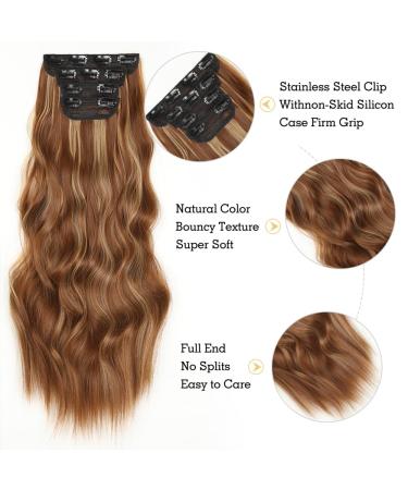 YDDM Wavy Hair Extensions - Clip-In 24 Synthetic Hair Extensions for Women | Realistic & Affordable Hair Clip Extensions (4PCS) - Buy Online on GoSupps.com