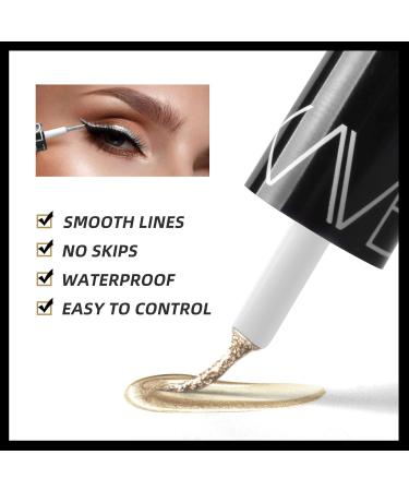 NEFLUM Shiny Professional Eyeliner Eye Liners Pigment Silver Black Gold 5 Color Liquid Glitter Eyeshadow Cosmetics Makeup - Buy Online on GoSupps.com