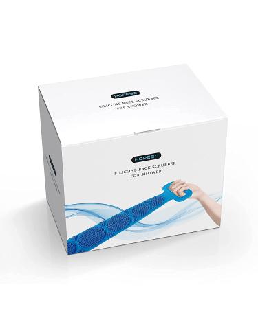 HOPESO Shower Silicone Back Scrubber - Sky Blue Upgraded Version | Exfoliating Bath Body Brush for Clean and Healthy Skin - Buy Online on GoSupps.com