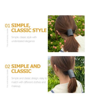 Black Leather Hair Ties for Thick, Heavy, or Curly Hair - Hair Wrap, Cuff, and Ponytail Holder - Buy Online on GoSupps.com