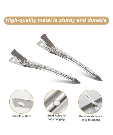 ANYI Hair Clips 24 Pcs 3.5 Inches Metal Alligator Curl Clips Set for Hair Styling and Coloring - Salon Quality Silver Duckbill Clips - Buy Online on GoSupps.com