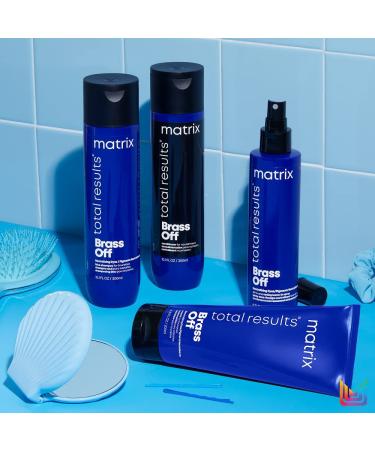 Matrix Total Results Brass Off Blue Shampoo 10.1 Fl Oz | Neutralizes Brassy Tones in Lightened Brunettes | Color Depositing Shampoo for Color Treated Hair - Buy Online on GoSupps.com