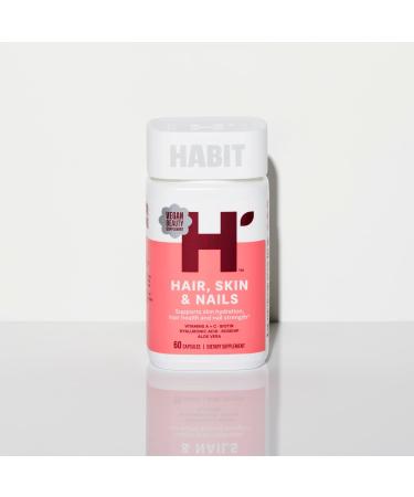 Habit Hair, Skin & Nails Supplement (60 Capsules) - New Look, Supports Skin Hydration, Hair & Nail Strength, Biotin 2000mcg, Vitamin A & C, Hyaluronic Acid, Rosehip, Vegan, Non-GMO (1 Pack) - Buy Online on GoSupps.com