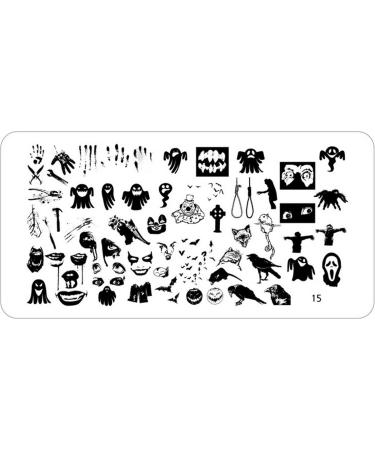 Halloween MD-15 Stamping Template Plate Nail Art Nails Nail Design