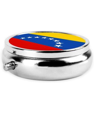 Venezuela Flag Portable Metal Pill Box | 3-Compartment Mini Organizer for Travel - Essential for Small Pills - Buy Online on GoSupps.com