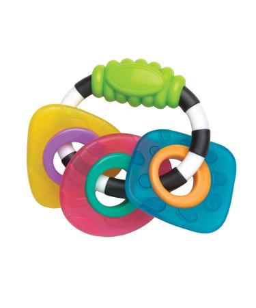 Playgro 182952 Teething and Grasping Ring Trio From 3 Months Textured Teething Rattle Colorful 40131