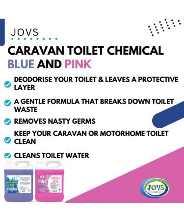 Blue Toilet Fluid 2 x 5 Litre and Pink Toilet Rinse 2 x 5 Litre for Motorhomes & Caravans Eco-Friendly Odour Eliminator Up to 50 Treatments Each - Buy Online on GoSupps.com