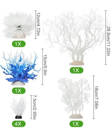BEGONDIS 8-Piece White Artificial Coral Decoration Set | Transform Your Aquarium into an Underwater World | International Shipping Available - Buy Online on GoSupps.com